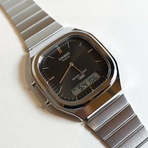 CASIO �gCLASSIC�h AQ-240E-1AJF �V���o�[�^�u���b�N�@�A�i�f�W ���g���J�V�I �r���v