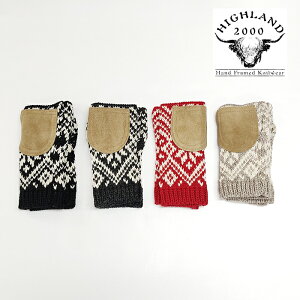 HIGHLAND 2000 BRITISH WOOL �k���ᕿ Snowflake Open Finger Mitten�i�x�[�W���{�X�E�F�[�h�v�p�b�`�t���j �p�����@�n���h�t���[��[�n�C�����h2000 �u���e�B�b�V���E�[��100���@�I�[�v���t�B���K�[�~�g�� �w
