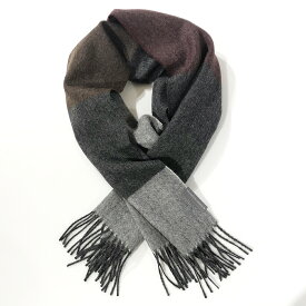 Silkeborg UldspinderiBABY ALPACA SCARF グレー/ブラウン/ワインボーダー[ Silkeborg Plaids シルケボー ベビーアルパカ マフラー 太ボーダーマルチカラー]