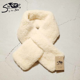 シープバイザシー Seep by the Sea "SCARF BOA SLIT (98x13cm)" 　NATURAL　ナチュラル ユニセックス　スリットスカーフ　ピュアウール100%　羊毛　ボア 【ギフト】【贈り物】【無料ラッピングあります】
