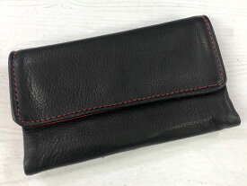 Victoria Leather TRAVEL WALLET ブラック/レッド [ビクトリアレザー トラベルウォレット 長財布]