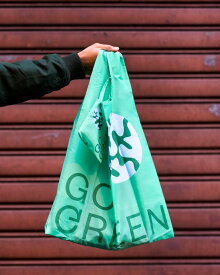 WOOD'D "GO GREEN BAG"Reusable Polyester Bag「レジ袋要りません。から始めてみませんか？」地球にちょっとだけ優しいこと。[ウッド ポリエステル　イタリア　折り畳み エコバッグ マイバッグ　オシャレ　お洒落　]