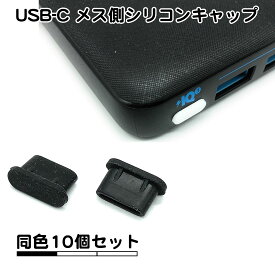 10個セット USB タイプC メス側 シリコンキャップ ほこり防止 カバー タイプc ポート c type-c typec usb キャップ シリコン ブラック クリア 透明 ホワイト 保管 ゴム キャップ 送料無料