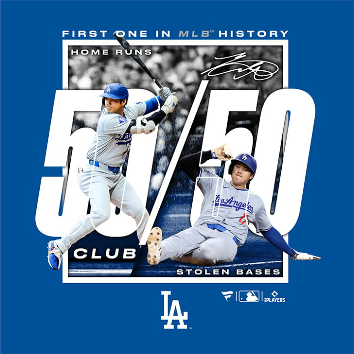 楽天市場】大谷翔平 50-50 達成記念 ジュニア用 Tシャツ FIRST ONE IN 