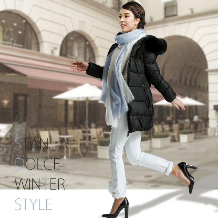 楽天市場 特別クーポン配布中 ダウンコート レディース ダウンコート ダウン ダウンコート ファー ダウンジャケット コート 毛皮コート 当店オリジナル 豪華なフォックスファーダウンコート No 9 508マット Stanza Dolce