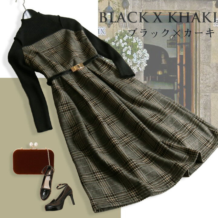 楽天市場 ニット ワンピース 長袖 レディース ニットワンピース ロング チェック柄 グレンチェック フレア 大きいサイズ S M L Xl 30 40 50 代 オリジナル 母の日 No 12 721 Stanza Dolce