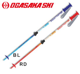 23-24 OGASAKA オガサカ スキー伸縮ポール ジュニア JR-F RD BL サイズ調整可能 ストック 子供用