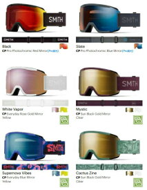 25-26 SMITH スミス ゴーグル スキー スノーボード Squad スカッド Pro調光レンズモデル有り [スミスのベストセラーモデル コンパクトに見えるフレームに実は大きめなレンズが装備]$