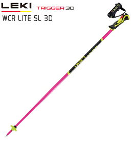 23-24 LEKI レキ WCR LITE SL 3D 652 65852 ピンク ワールドカップ ライト レーシングポール スキー ストック トリガー3D JUNIOR スラローム 回転 ジュニア#