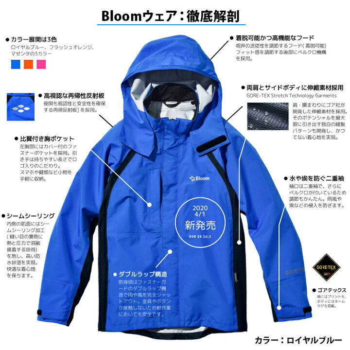 楽天市場】田中産業 ゴアテックス レインウェア 耐水 作業着 ブルーム 