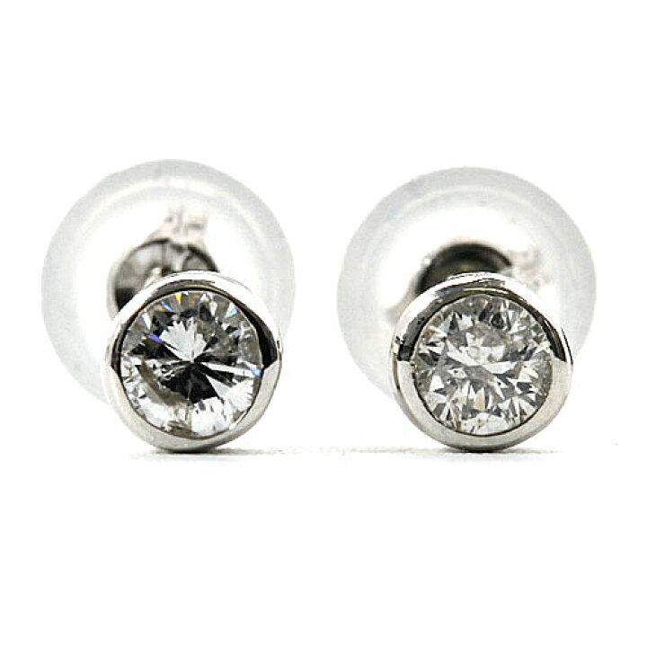 楽天市場】K18WG ダイヤ ピアス 一粒 0.2ct 18金 ホワイトゴールド  