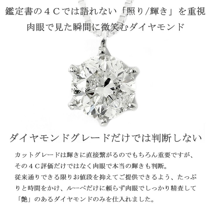 楽天市場】Pt900 プラチナ ダイヤモンド ネックレス 一粒 1ct ダイヤ 