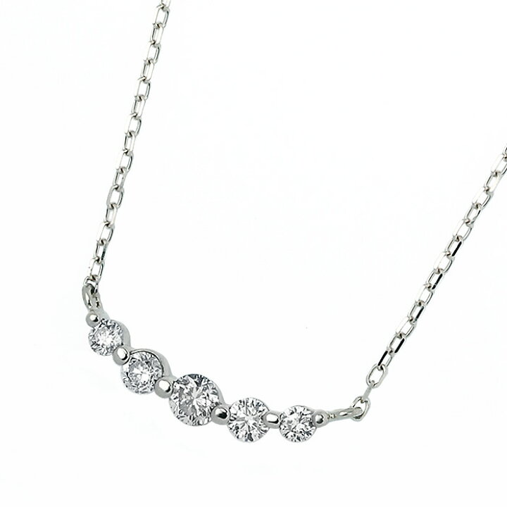 楽天市場】ダイヤモンド ネックレス K18 ホワイトゴールド 0.3ct 5石 5  