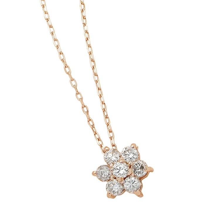 楽天市場】ダイヤモンド ネックレス 7粒 0.2ct K18 ピンクゴールド 