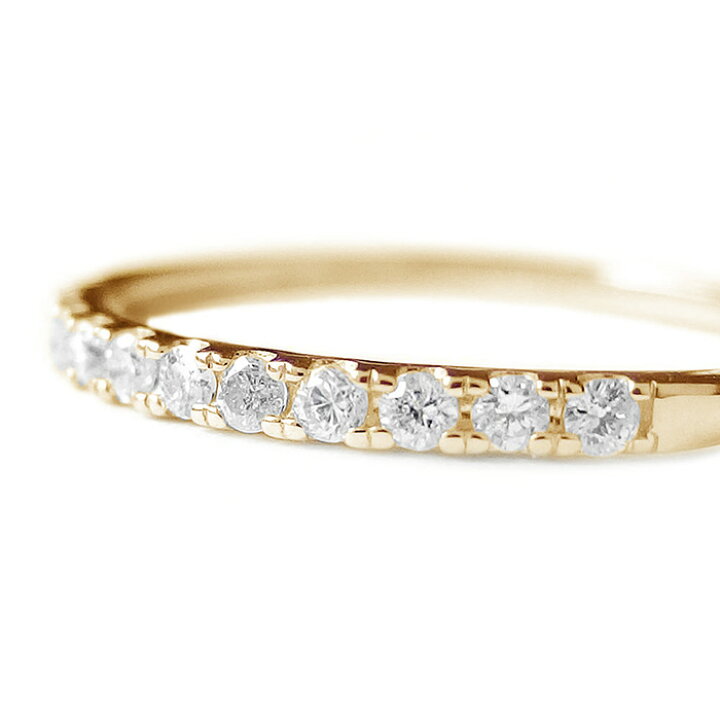 楽天市場】ダイヤモンド リング K18YG ハーフエタニティリング 0.15ct 