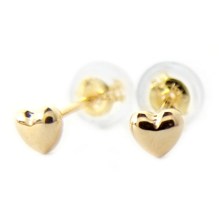 楽天市場】ピアス ハート 3mm K18 イエローゴールド 地金 シンプル 