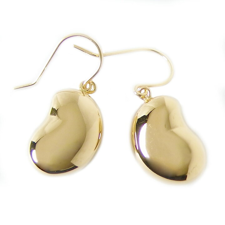 楽天市場】ピアス ビーンズ K18 イエローゴールド 地金 特大 豆  