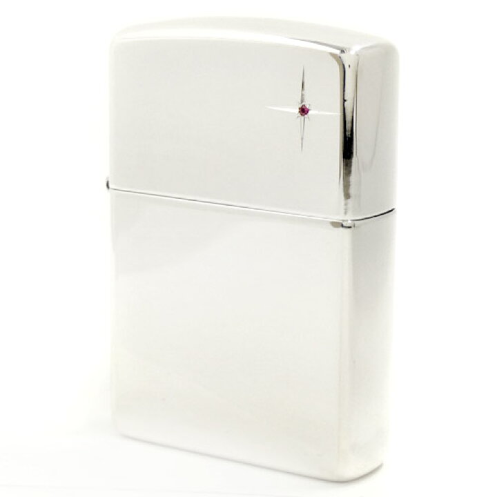 楽天市場】ZIPPO ライター 純銀製 #15RB ルビー入り 天然石 鏡面 