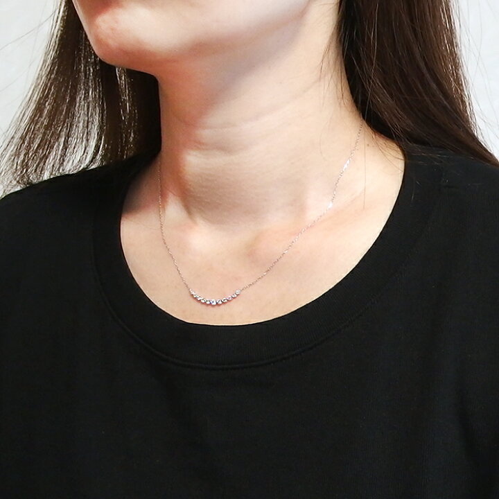 楽天市場】ダイヤモンド ネックレス 0.5ct K18 ホワイトゴールド 11粒  