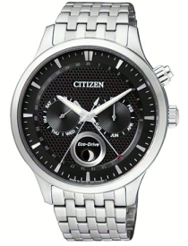 【ベルト調整無料】CITIZEN AP1050-56E 逆輸入 シチズン エコドライブ ムーンフェイズ 月齢 メンズ ウォッチ 腕時計 時計 ブラック