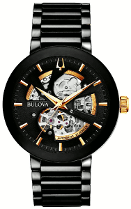 �y�x���g���������z�u���[�o BULOVA 98A203 ������ �I�[�g�} �X�P���g�� �E�H�b�` ���v �u���b�N �S�[���h ���_���y���������z�y����萔�������z