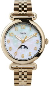 【ベルト調整無料】Timex タイメックス ムーンフェイズ 月齢 シェル ゴールド ウォッチ 時計 男女兼用 TW2T89500
