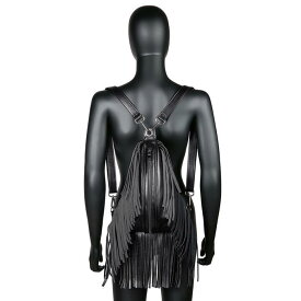 フリンジ バッグ リュック ショルダーバッグ レディース 三角形 パンク PUレザー ファッション タッセル バックパック おしゃれ コスプレ 旅行 かっこいい モード ボヘミアン ゴシック ロリータ ゴスロリ シンプル ブラック 黒 新入荷