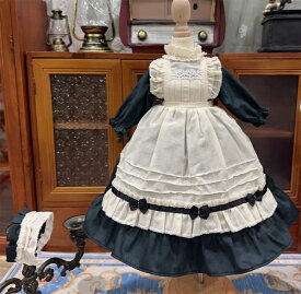 BJDドール服 ロリータ ワンピース ピンク ヘッドドレス セット 1/3 1/4 1/6 サイズ豊富 ドール用 ハンドメイド レース ドレス　ブライス用 ぬいぐるみ用 ロリィタ 甘ロリ ゆめかわいい 花飾り お姫様ワンピース エレガント カチューシャ 人形用服