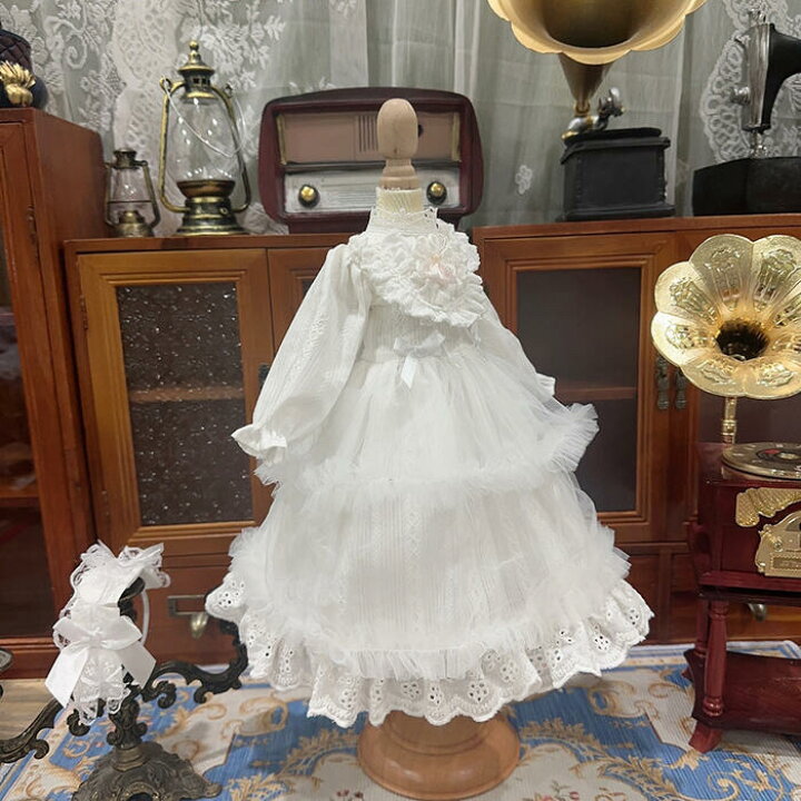 楽天市場】BJDドール服 ロリータ 宮廷ドレスセット ホワイト 長袖 