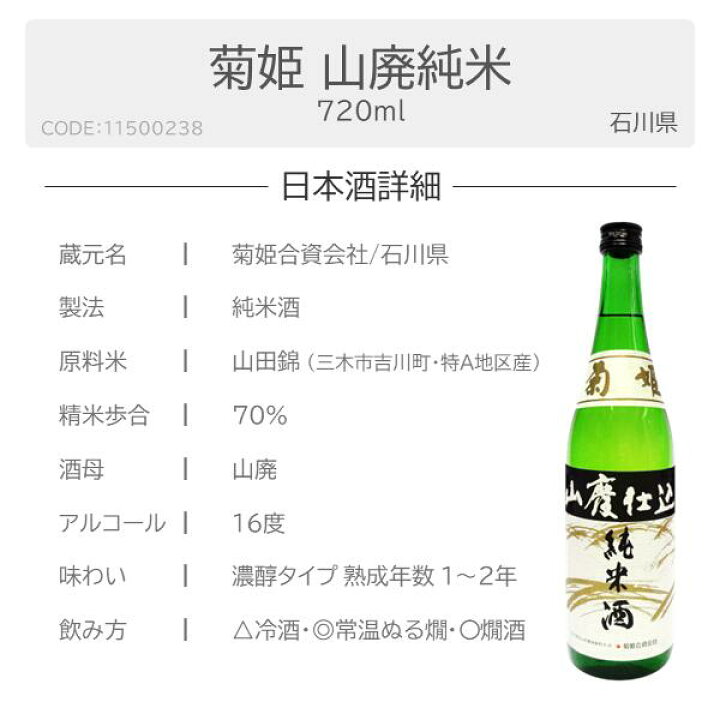 楽天市場】菊姫 飲み比べセット 純米酒・普通酒編 720ml×6本石川県 