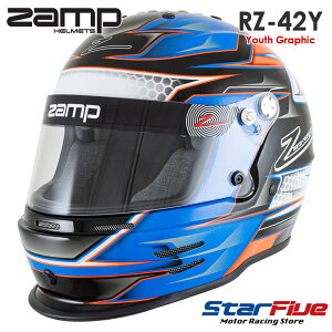 ZAMP HELMETS RZ-42Y Youth �I�����W/�u���[ �O���t�B�b�N �W���j�A CMR2016�K�i���F ���[�V���O�J�[�g�p �U���v�w�����b�g