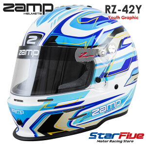ZAMP HELMETS RZ-42Y Youth �z���C�g/�u���[/���C�g�u���[ �O���t�B�b�N �W���j�A CMR2016�K�i���F ���[�V���O�J�[�g�p �U���v�w�����b�g