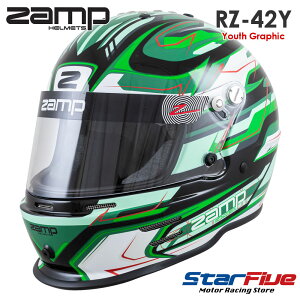 ZAMP HELMETS RZ-42Y Youth �u���b�N/�O���[��/���C�g�O���[�� �O���t�B�b�N �W���j�A CMR2016�K�i���F ���[�V���O�J�[�g�p �U���v�w�����b�g