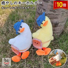 「★エントリーでポイント10倍」キーホルダー ぬいぐるみ ダック キーリング キーチェン かわいい おしゃれ シンプル 17cm ぬいぐるみ 子ども 女の子 男の子 誕生日 プレゼント ギフト メール便 送料無料