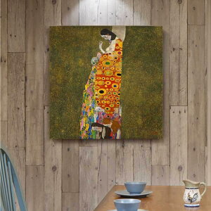 「★エントリーでポイント10倍」グスタフ クリムト 希望2 名画 絵画 60cm×60cm インテリア 人気 絵 壁掛け 装飾 ホテル カフェ 旅館 リビング ファブリック オシャレ アートパネル プレゼント