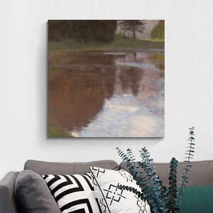 「★エントリーでポイント10倍」グスタフ クリムト 静かな池 名画 絵画 60cm×60cm インテリア 人気 絵 壁掛け 装飾 ホテル カフェ 旅館 リビング ファブリック オシャレ アートパネル プレゼン