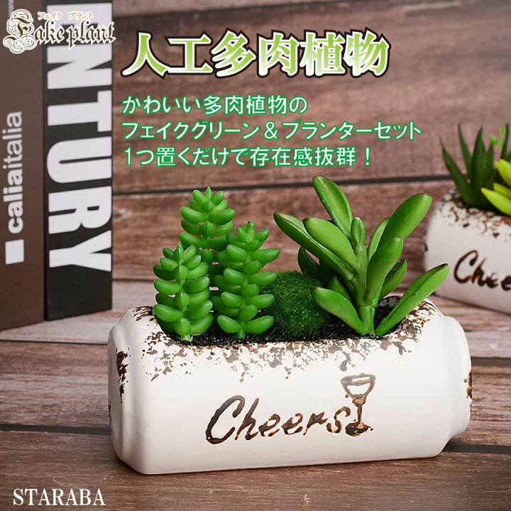 楽天市場 大還元クーポン 配布中 人工多肉植物 造花観葉植物 装飾植物 フェイクグリーン 観葉植物 室内用 インテリア 光触媒 空気清浄 おしゃれ 室内 鉢 シンプル オフィス 送料無料 Staraba