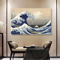 ★ポイント10倍★ 葛飾北斎 富嶽三十六景「神奈川沖浪裏」 風景画 壁掛け 名画 ファブリック オシャレ イ…