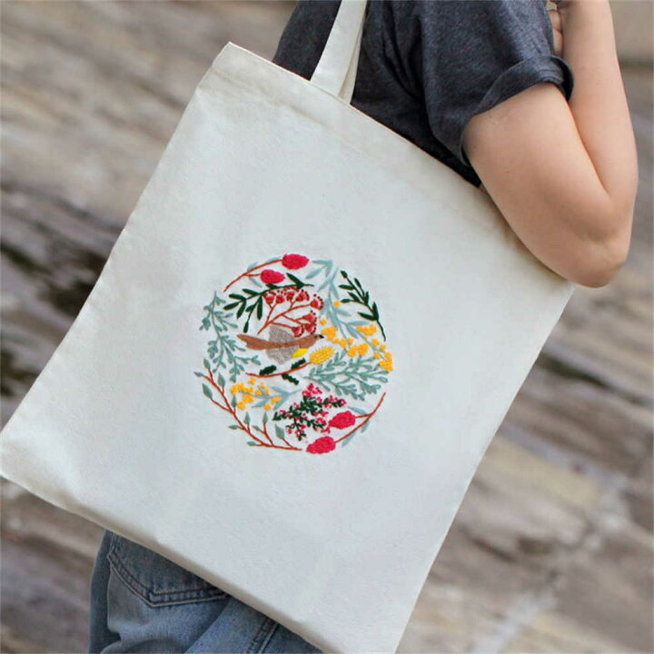 楽天市場】「エントリーでポイント10倍 」刺繍トートバッグ材料キット 