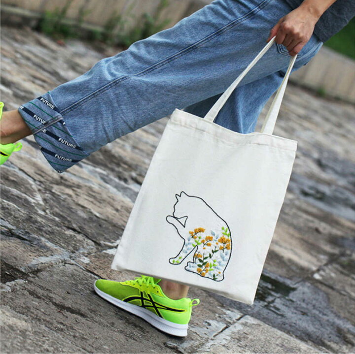 楽天市場】「エントリーでポイント10倍 」刺繍トートバッグ材料キット 