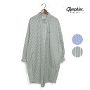 ☆【SALE】レディース Gymphlex ジムフレックス ボタンダウン ストライプ ワイド シャツ ワンピース 長袖 品番：GY-G0098STP GY-G0098MTS【20%OFF】【クーポン対象外】