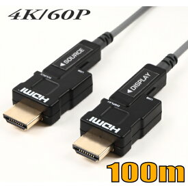 配管用着脱式 HDMI 4K/60P 光ファイバーHDMIケーブル100m 18Gbps ハイスピード対応 HD2AOCP-100M スターケーブル【在庫品】【送料無料】