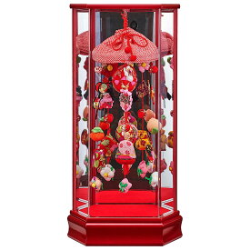 雛人形 ケース入り 吊るし飾り [大][赤] 213-603 [おしゃれ かわいい ケース飾り コンパクト ひな人形 ケース入]
