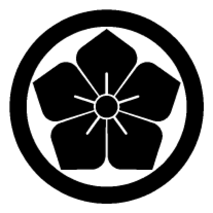 古布藍染　家紋　丸に桔梗 古布藍染 家紋 丸に桔梗