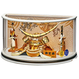 [H][1点限り] 五月人形 ケース飾り 兜飾り [白銀] 225-715 [伊達政宗] コンパクト 戦国 武将 アクリル ケース入り]