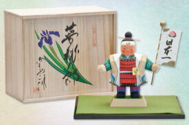 [名前札付] 五月人形 木製 木彫り人形 一刀彫 南雲 「「夢桃太郎」 NU-528