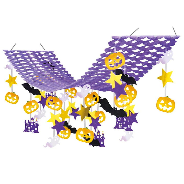 楽天市場 ハロウィン おしゃれ 飾り ハロウィンナイトプリーツハンガー Se17 29 2 長さ180cm ガーランド 玄関 雑貨 装飾 ルーム インテリア 壁面 オーナメント オブジェ デコレーション パーティー グッズ 人形の勇彩都
