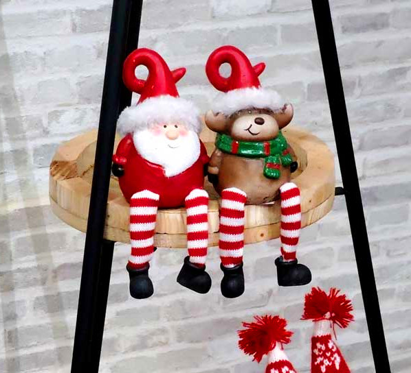 楽天市場】[訳あり] クリスマス 足ぶら 飾り 置物 [お座りサンタトリオ 
