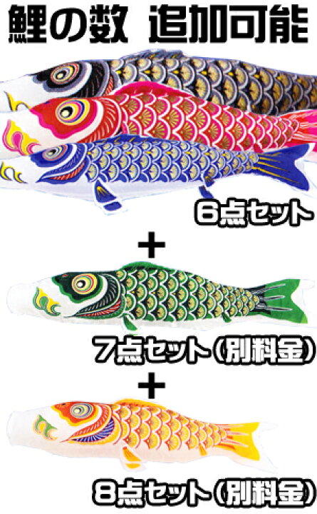 楽天市場】[ポール別売] こいのぼり 庭用 ナイロン ゴールド 7m セット 