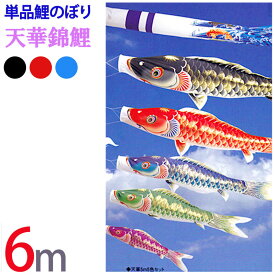 五月人形 鯉のぼり 単品 こいのぼり 天華錦鯉 撥水加工　6m 全3色
